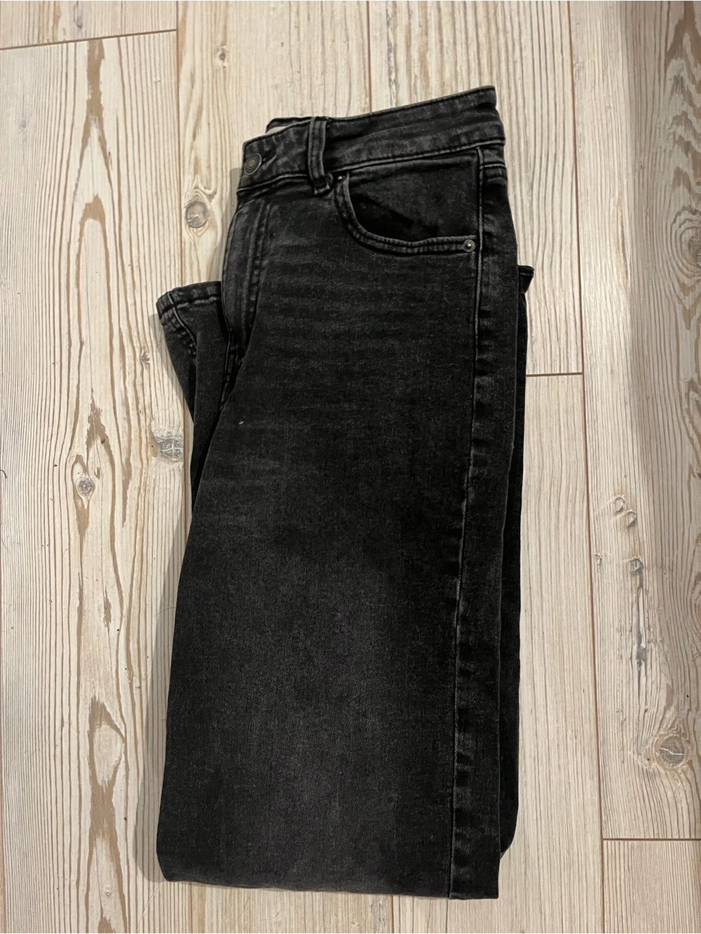 Ardene wide leg jeans black straight